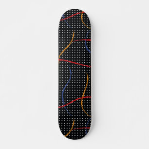 Retro Paint Splatter and Dots Skateboard