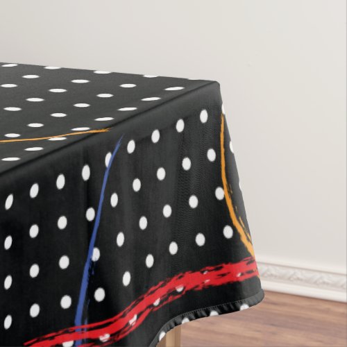 Retro Paint Splatter and Dots Tablecloth