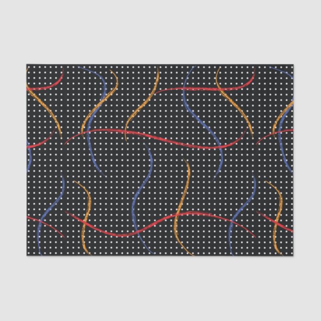 Retro Paint Splatter and Dots Tissue Paper (Front)