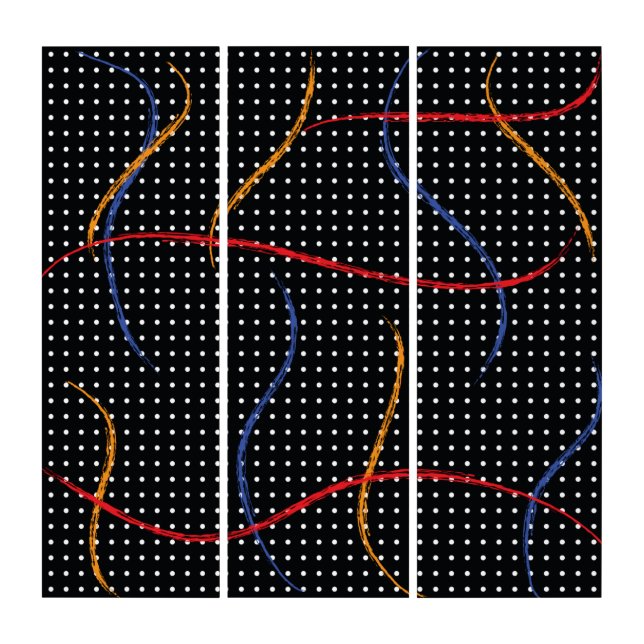 Retro Paint Splatter and Dots Triptych (Front)