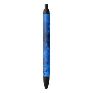 Retro Paint Splatter Effect Blue & Black Pen