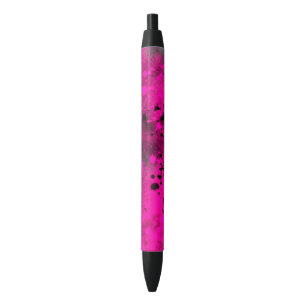 Retro Paint Splatter Effect Pink & Black Pen