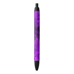 Retro Paint Splatter Effect Purple & Black Pen