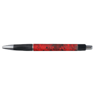 Retro Paint Splatter Effect Red & Black Pen