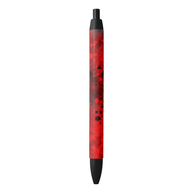 Retro Paint Splatter Effect Red & Black  Pen (Front Vertical)