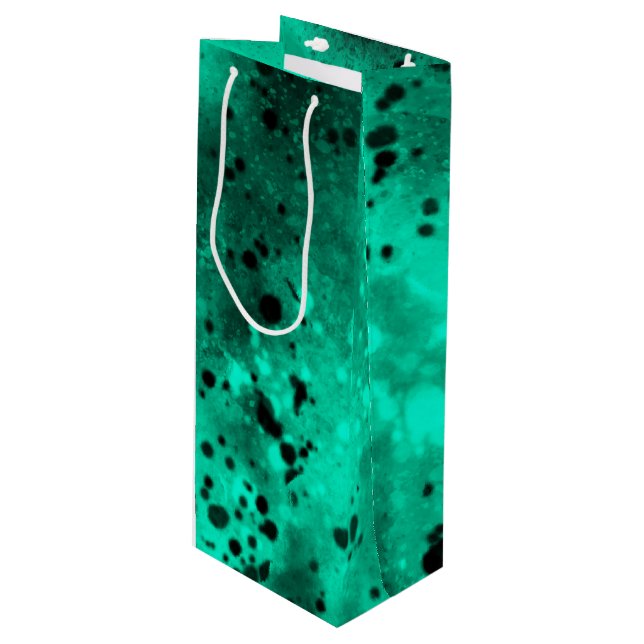 Retro Paint Splatter  Wine Gift Bag (Front Angled)