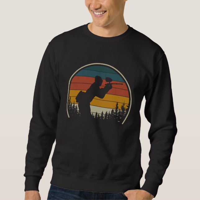 Retro Paintballer Paintball Paintballing Sweatshirt (Front)