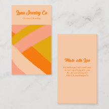 Retro Painted Abstract Crossed Lines Peach Blank