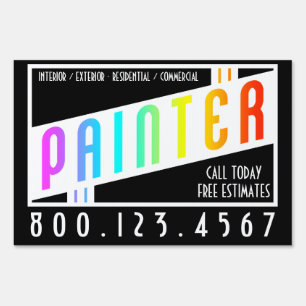 retro painter rainbow sign