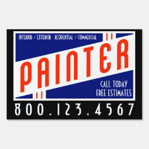 retro painter yard sign