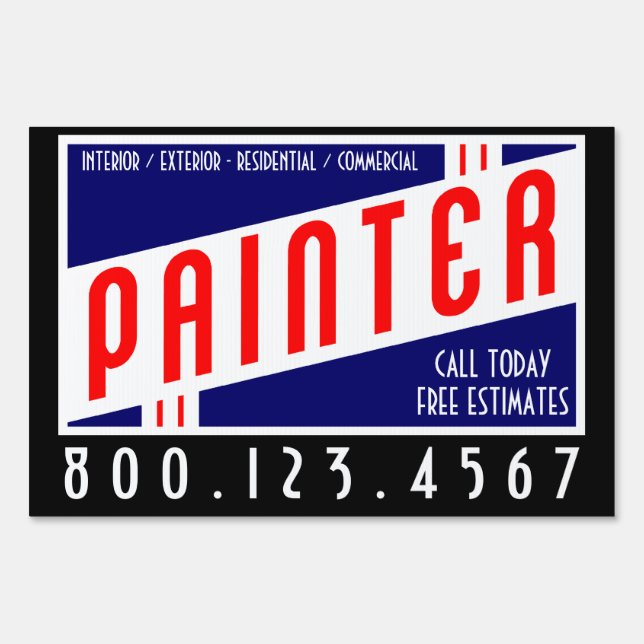 retro painter yard sign (Back)