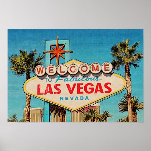 Retro Painting Fabulous Las Vegas Nevada Sign Poster | Zazzle