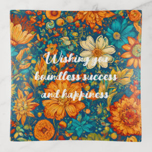 Retro Painting Graduation Gifts for Granddaughter Trinket Tray