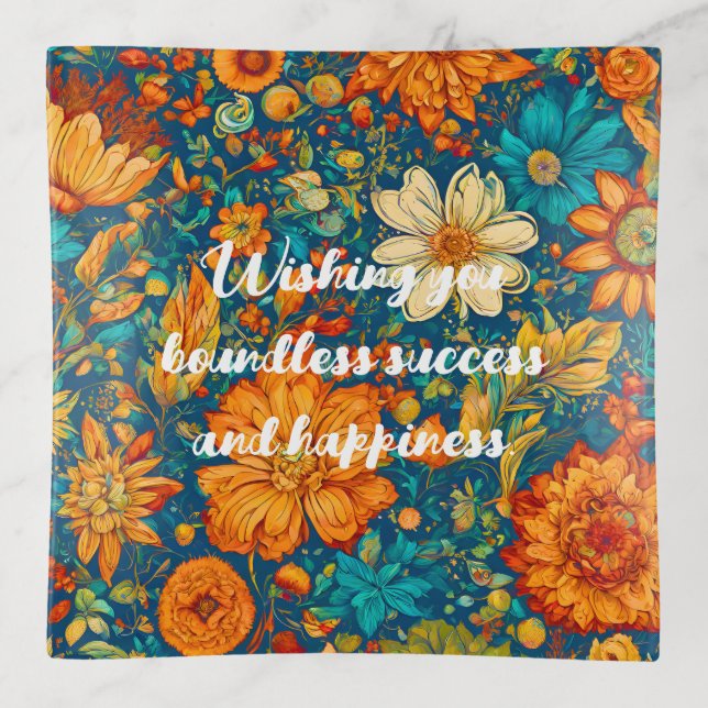 Retro Painting Graduation Gifts for Granddaughter Trinket Tray (Front)