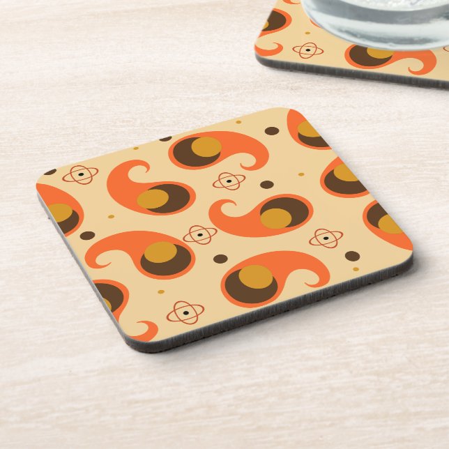 Retro Paisley Beverage Coaster (Left Side)