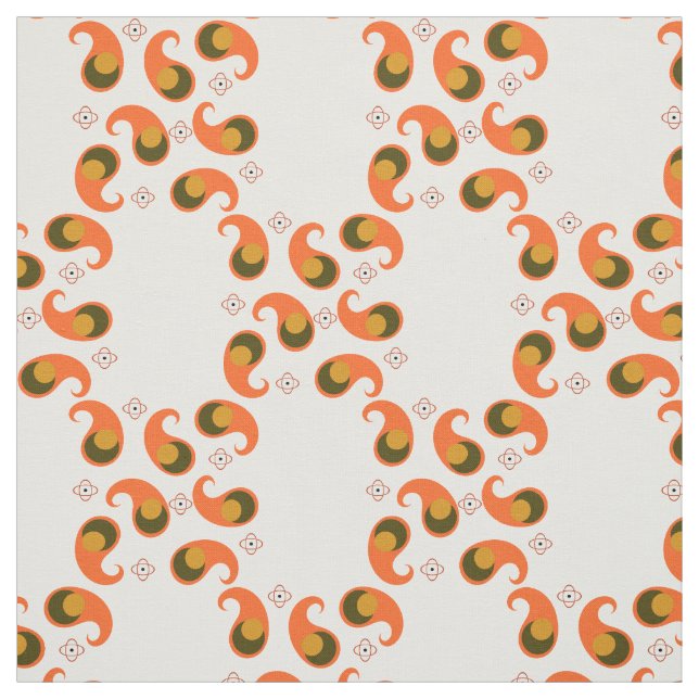Retro Paisley Fabric (Swatch)