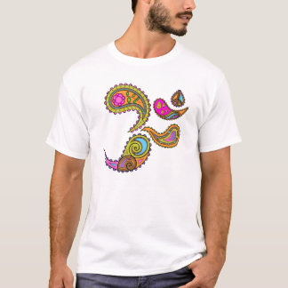 Retro Paisley Om Yoga T-shirt