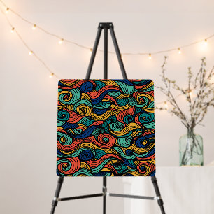 Retro Paisley Wave Foam Board Art
