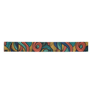 Retro Paisley Wave Satin Ribbon