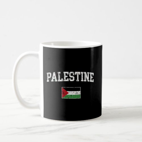 Retro Palestine Flag Vintage Palestinian Flag Pale Coffee Mug