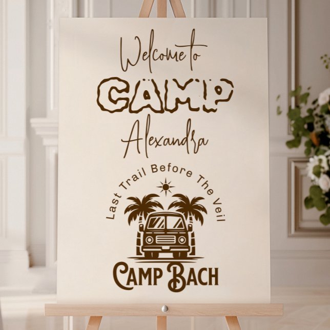 Retro Palm Camper – Boho Bachelorette Weekend Foam Board (Creator Uploaded)