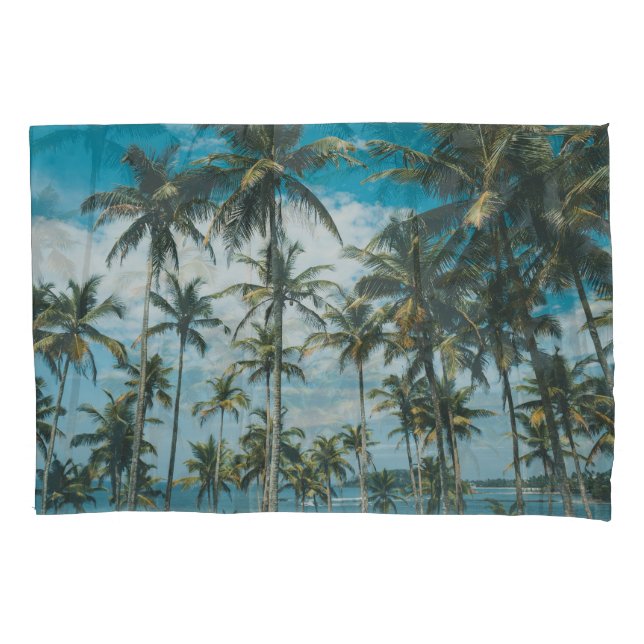 Retro Palm Ocean Silhouette Pillow Case (Front)
