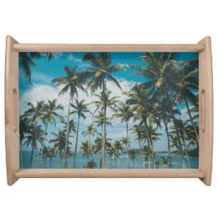 Retro Palm Ocean Silhouette Serving Tray