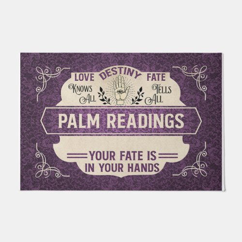 Retro Palm Reading Doormat Tarot Reader Doormat