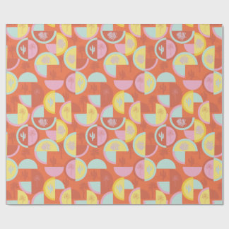 Retro Palm Springs Cactus Gift Wrap Paper