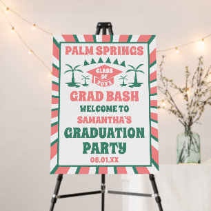 Retro Palm Springs Graduation Party Welcome Foam Board
