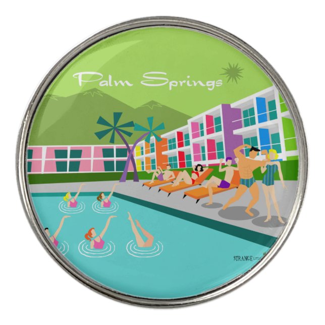  Retro Palm Springs Hotel Golf Ball Marker (Front)
