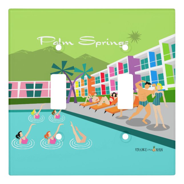 Retro Palm Springs Hotel Light Switch Cover (Front)
