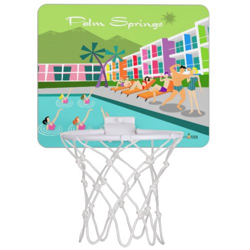Retro Palm Springs Hotel Mini Basketball Hoop