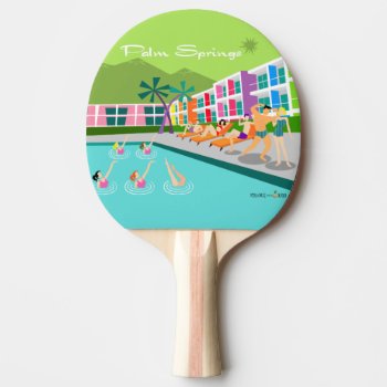 Retro Palm Springs Hotel Ping Pong Paddle by StrangeLittleOnion at Zazzle