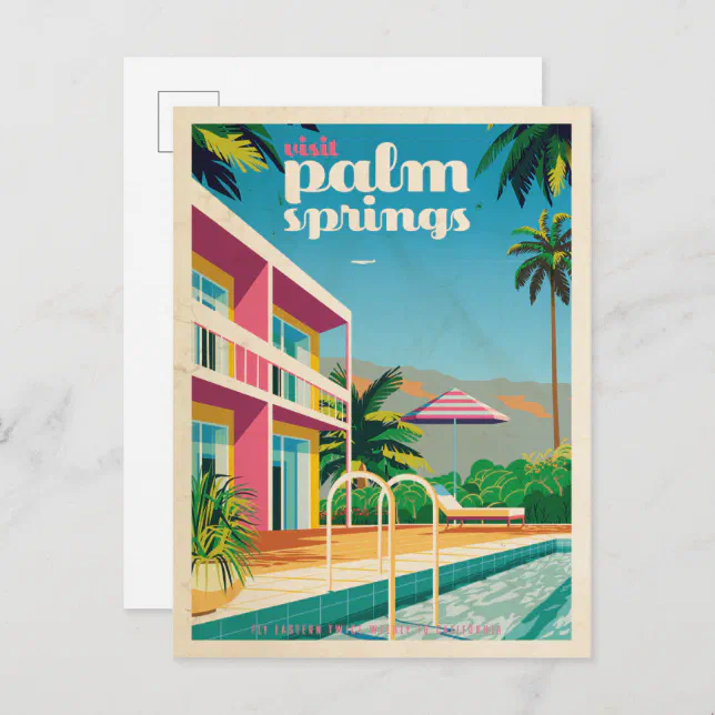 Retro Palm Springs Hotel Postcard Zazzle