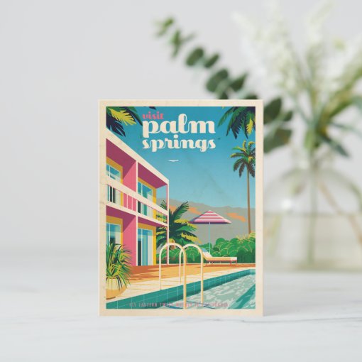 Retro Palm Springs Hotel Postcard Zazzle