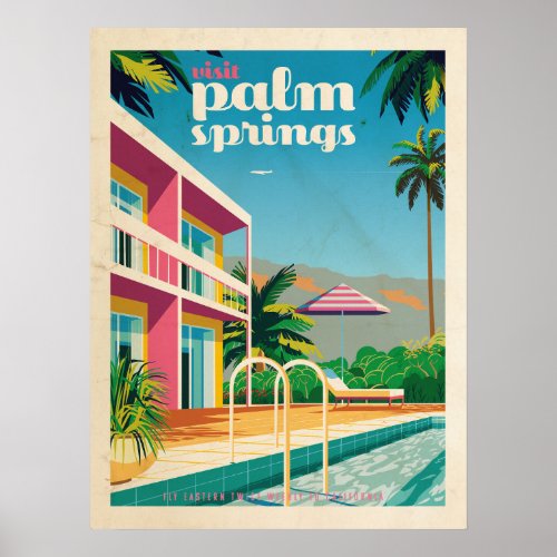 Retro Palm Springs Hotel Poster