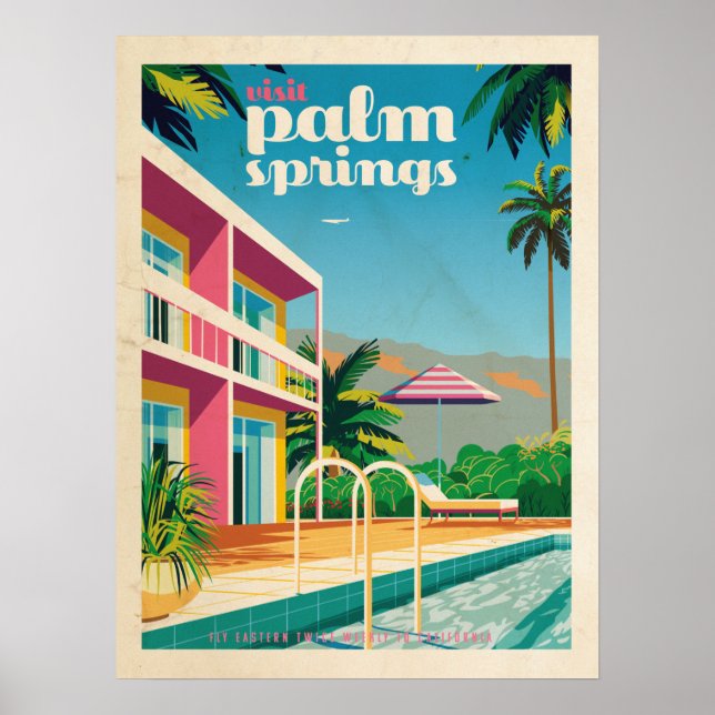 Retro Palm Springs Hotel Poster (Front)