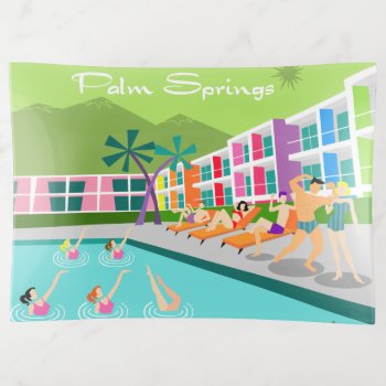 Retro Palm Springs Hotel Trinket Tray by StrangeLittleOnion at Zazzle