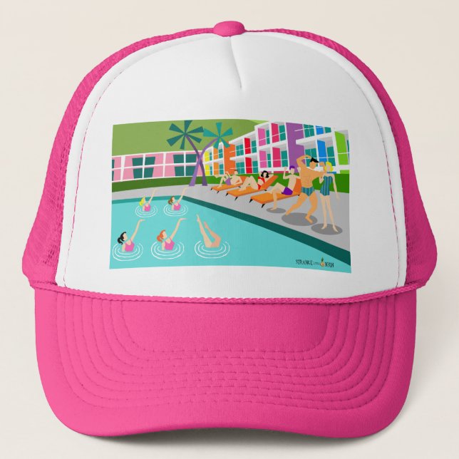 Retro Palm Springs Hotel Trucker Hat (Front)
