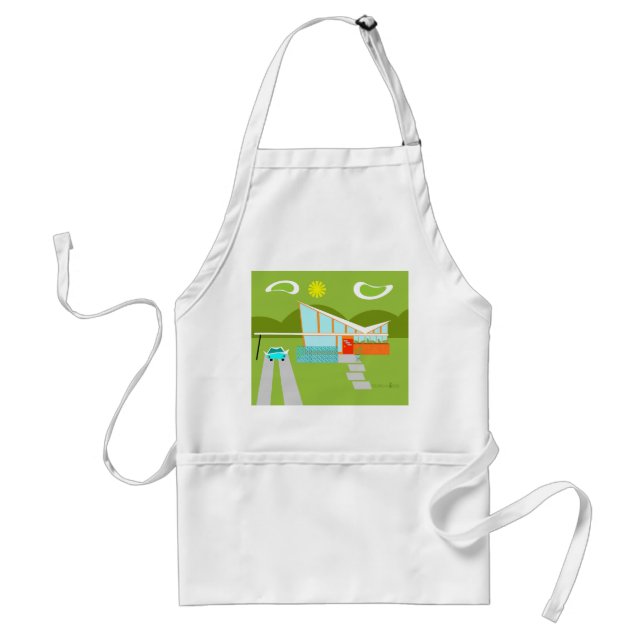 Retro Palm Springs House Apron (Front)