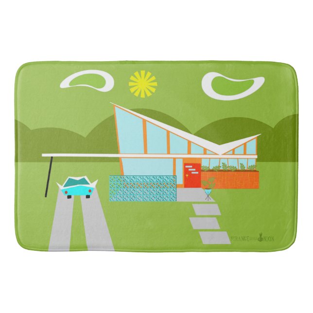 Retro Palm Springs House Bath Mat (Front)