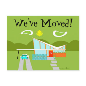 Retro Palm Springs House Change of Address Card