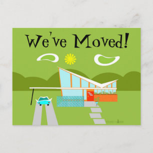 Retro Palm Springs House Change of Address Card
