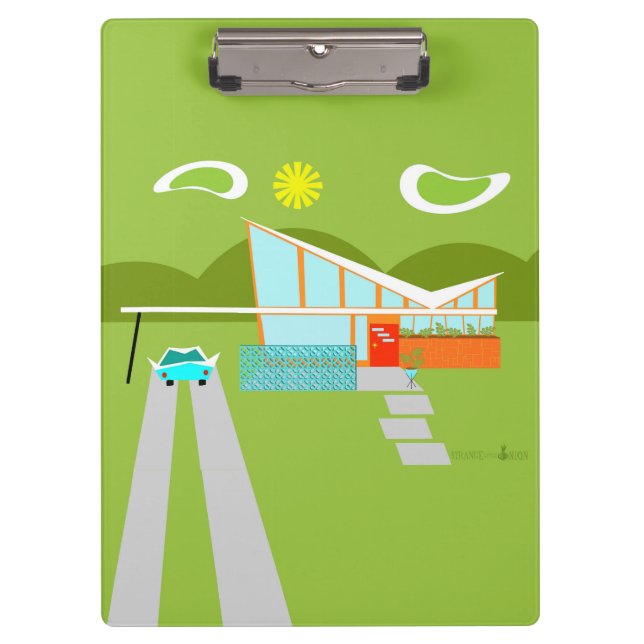 Retro Palm Springs House Clipboard (Front)