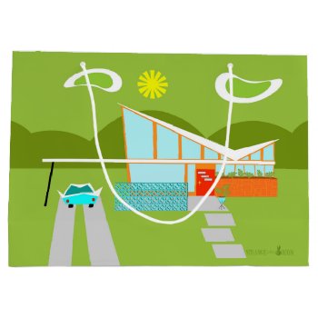 Retro Palm Springs House Gift Bag by StrangeLittleOnion at Zazzle