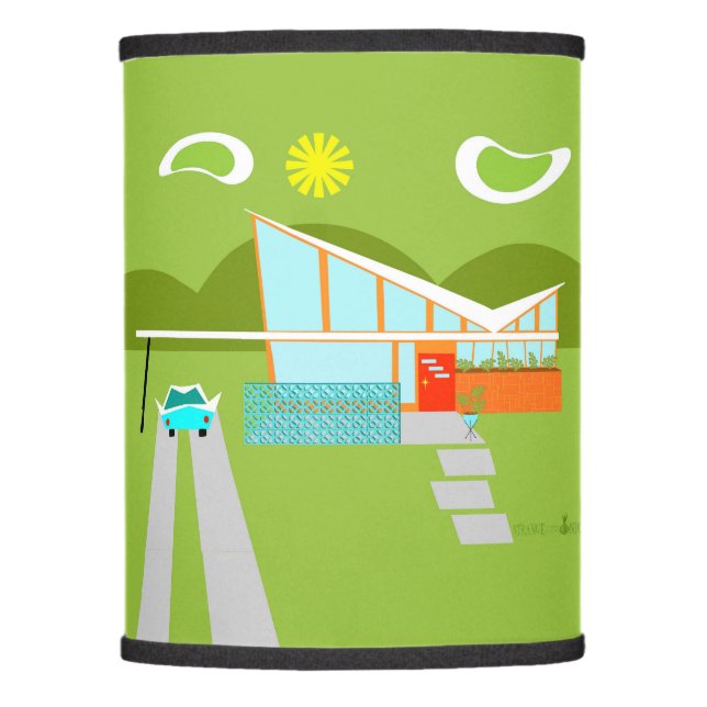 Retro Palm Springs House Lamp Shade (Front)