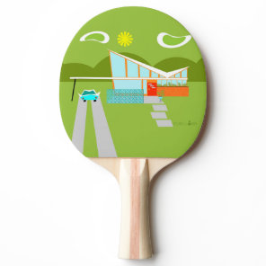 Retro Palm Springs House Ping Pong Paddle