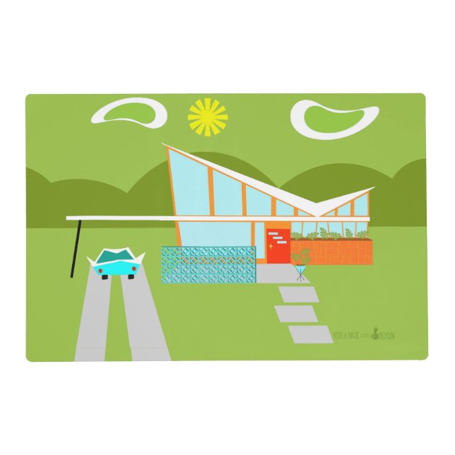 Retro Palm Springs House Placemat (Front)