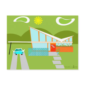 Retro Palm Springs House Postcard